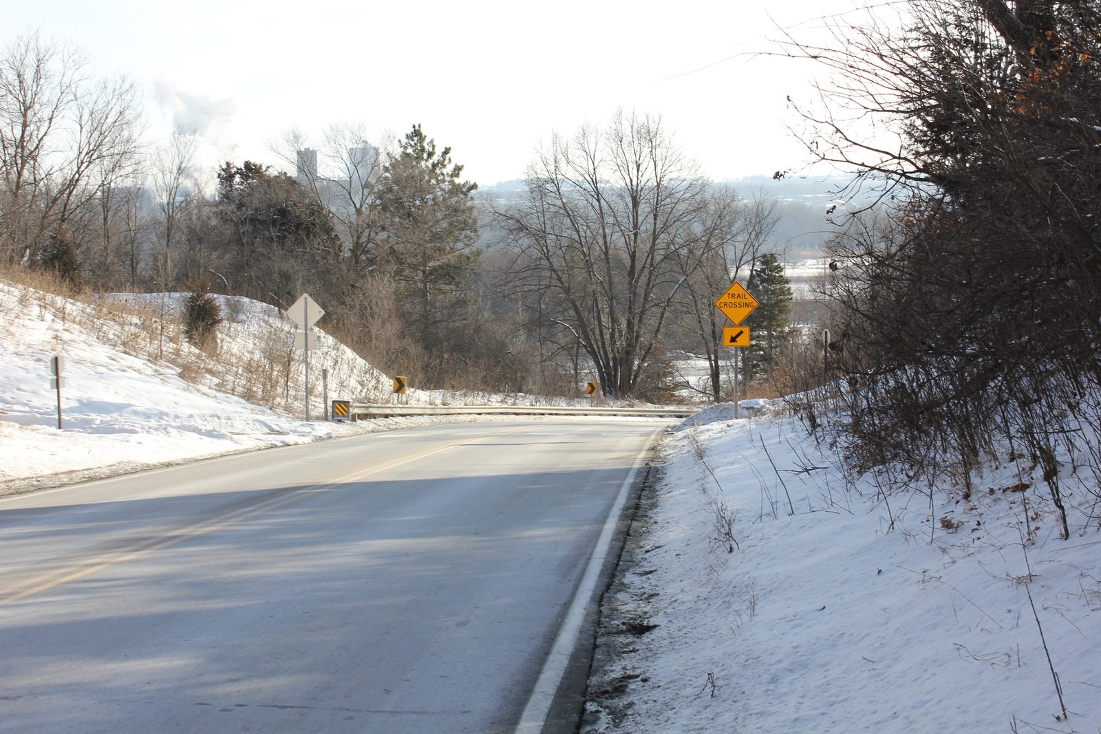 Looking south towards site of former bridge